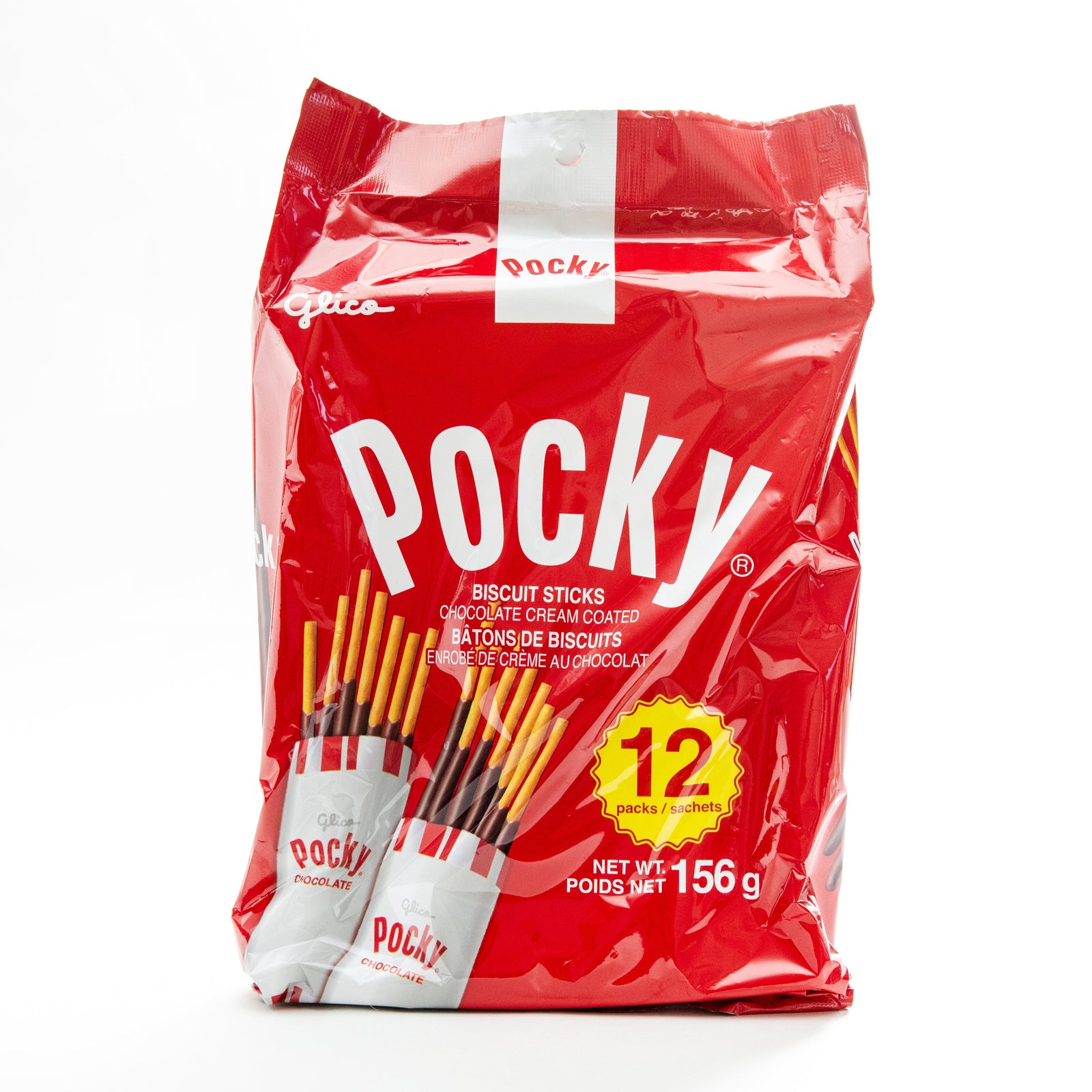 Glico Pocky Chocolate Cream Coated Biscuit Sticks 12 Packs