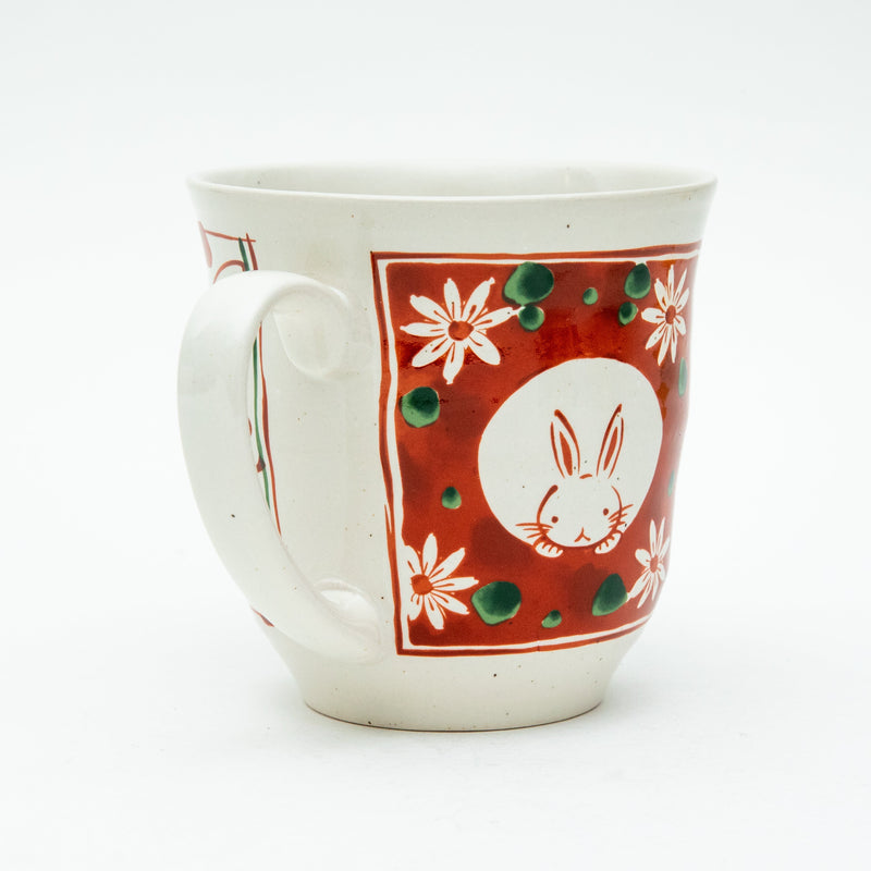 2pcs Rabbits Flowers For Gift In Box Porcelain Mugs