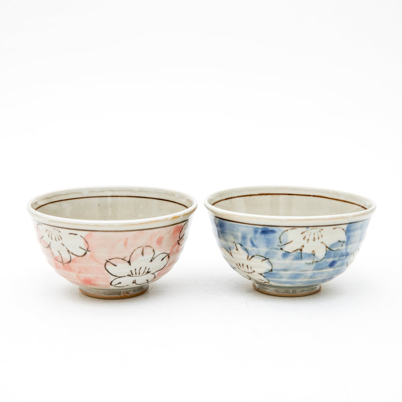 2pcs 12cm 6cm Flowers For Gift In Box Ceramic Rice Bowls