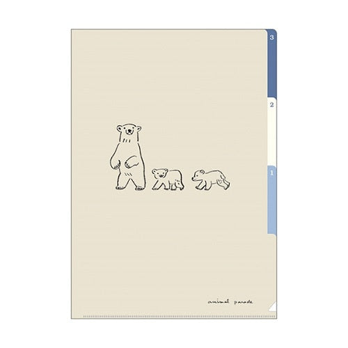 File Folder (3 Pockets/Polar Bear/A4/22x31cm/Kitera Shoji/Animal Parade/SMCol(s): Ivory)