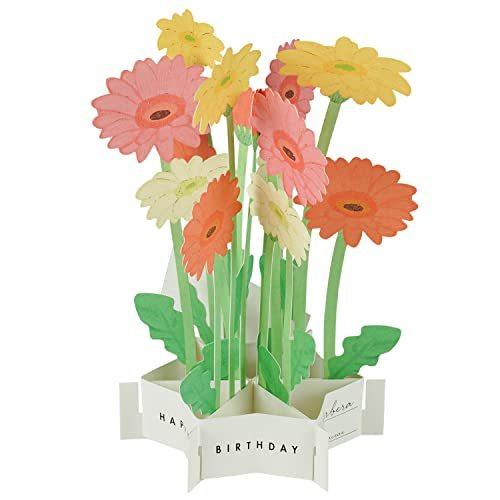 3D Glooming Birthday Message Card Garbera Daisy