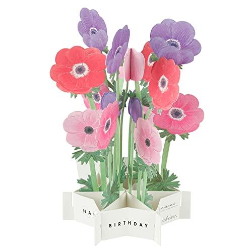 3D Glooming Birthday Message Card Poppy Anemone