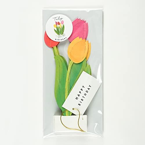 3D Glooming Birthday Message Card Tulip