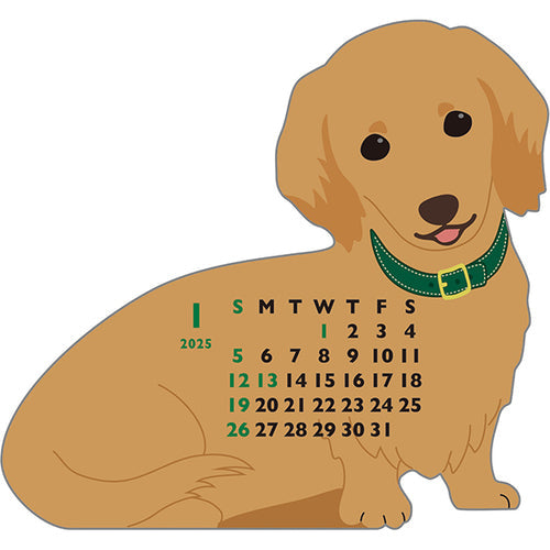 Greeting Life Miniature Dachshund Mini Die-cut 2025 Calendar