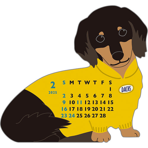 Greeting Life Miniature Dachshund Mini Die-cut 2025 Calendar