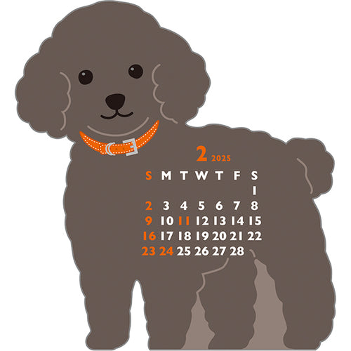 Greeting Life Toy Poodle Mini Die-cut 2025 Calendar