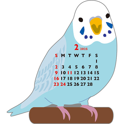 Greeting Life Parakeet Mini Die-cut 2025 Calendar