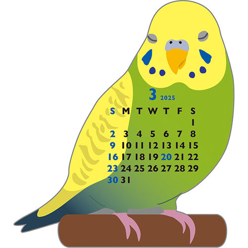 Greeting Life Parakeet Mini Die-cut 2025 Calendar