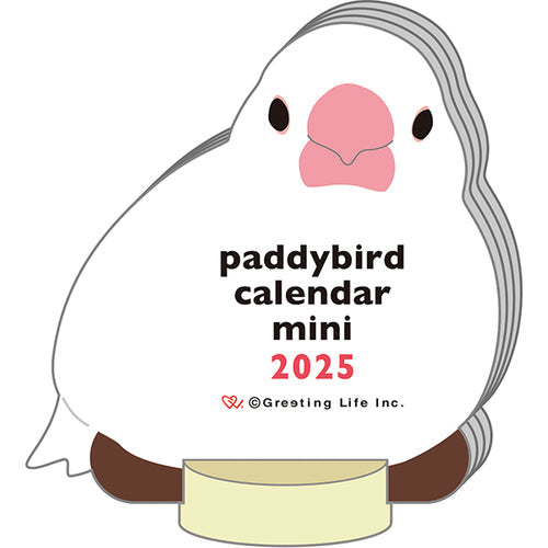 2025 Calendar (Die-cut/Mini/Java Sparrow/3x6.5x10cm/Greeting Life/SMCol(s): White,Pink)