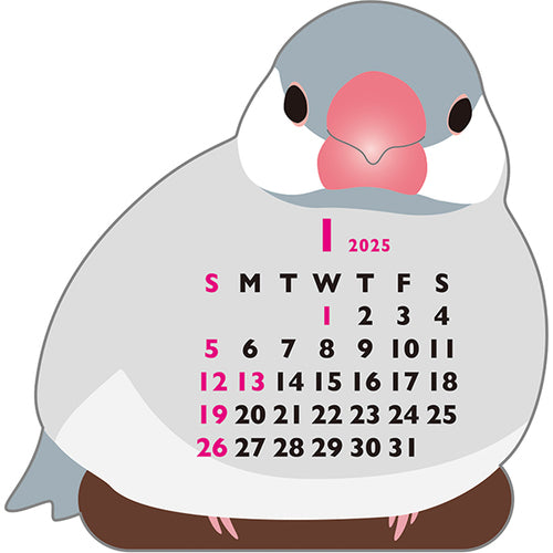 Greeting Life Java Sparrow Mini Die-cut 2025 Calendar