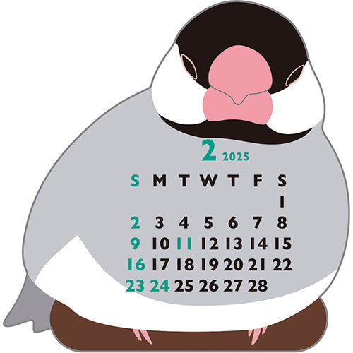 Greeting Life Java Sparrow Mini Die-cut 2025 Calendar