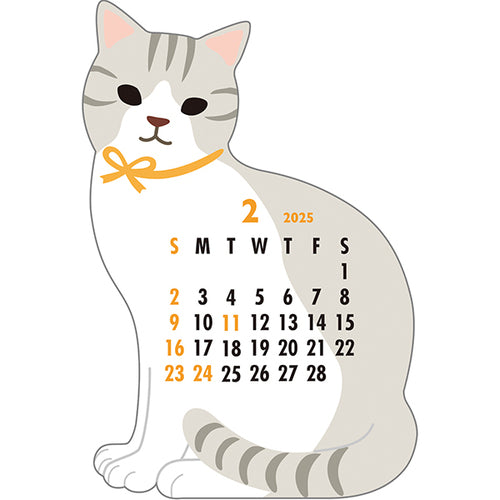 Greeting Life Cat Mini Die-cut 2025 Calendar