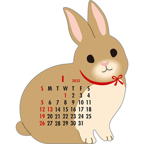 Greeting Life Rabbit Mini Die-cut 2025 Calendar