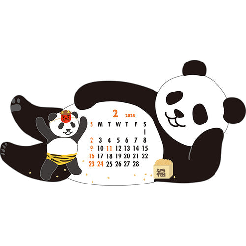 Greeting Life Panda Mini Die-cut 2025 Calendar