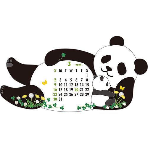 Greeting Life Panda Mini Die-cut 2025 Calendar