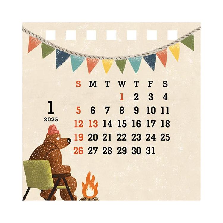 Greeting Life Animals Okataoka Tent-Shaped 3D 2025 Calendar