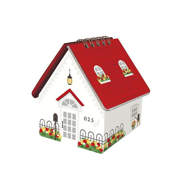 2025 Calendar (3D/House-Shaped/Flower/6.5x7x8cm/Greeting Life/SMCol(s): White,Red)