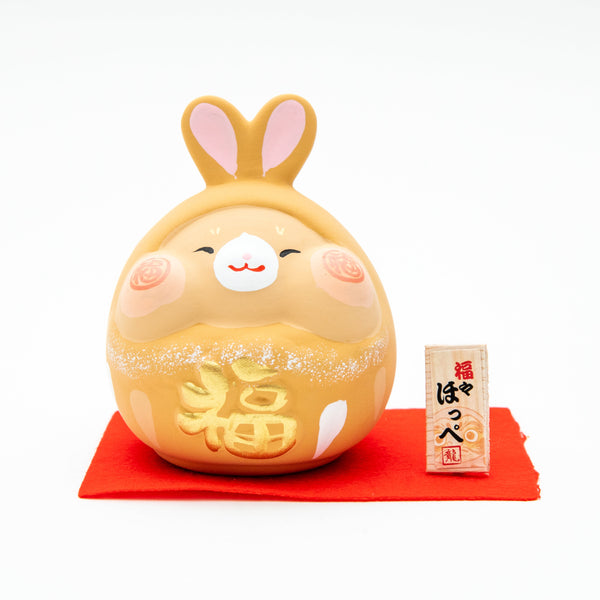 S Chubby Cheek Rabbit With Display Base Ceramic Ornament