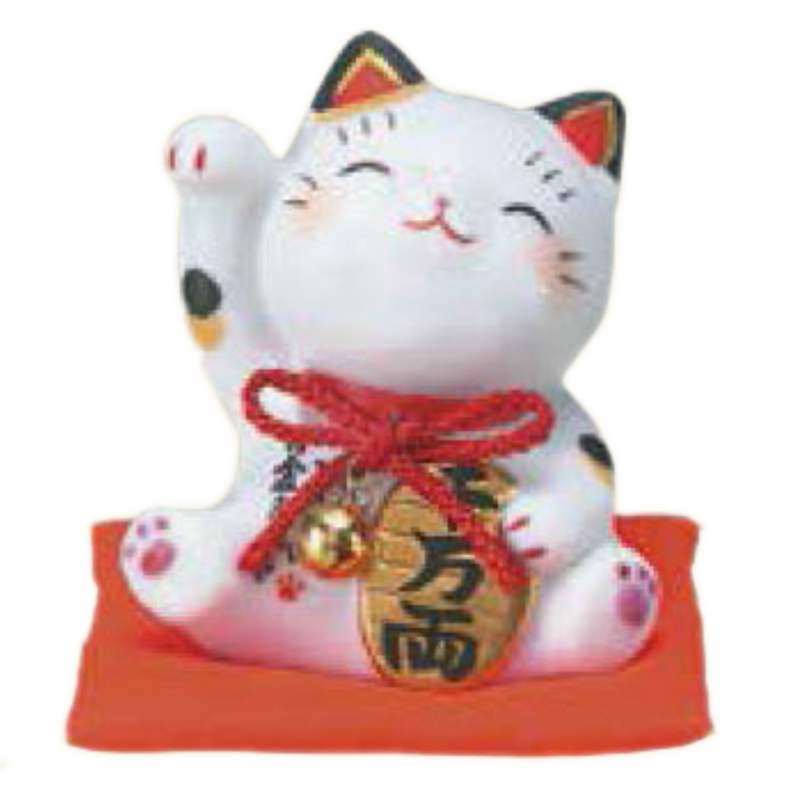 L Invites Money Beckoning Cat Porcelain Ornament