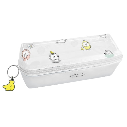 Pencil Case (Opens up to a tray/Let's Gorilla/6x19x6cm/Q-Lia/SMCol(s): White)