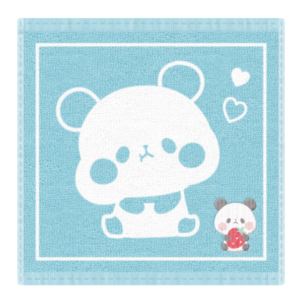 Handkerchief Towel (Mini/Jacquard/Mochi Panda/20x20cm/Kamio Japan/SMCol(s): Blue)