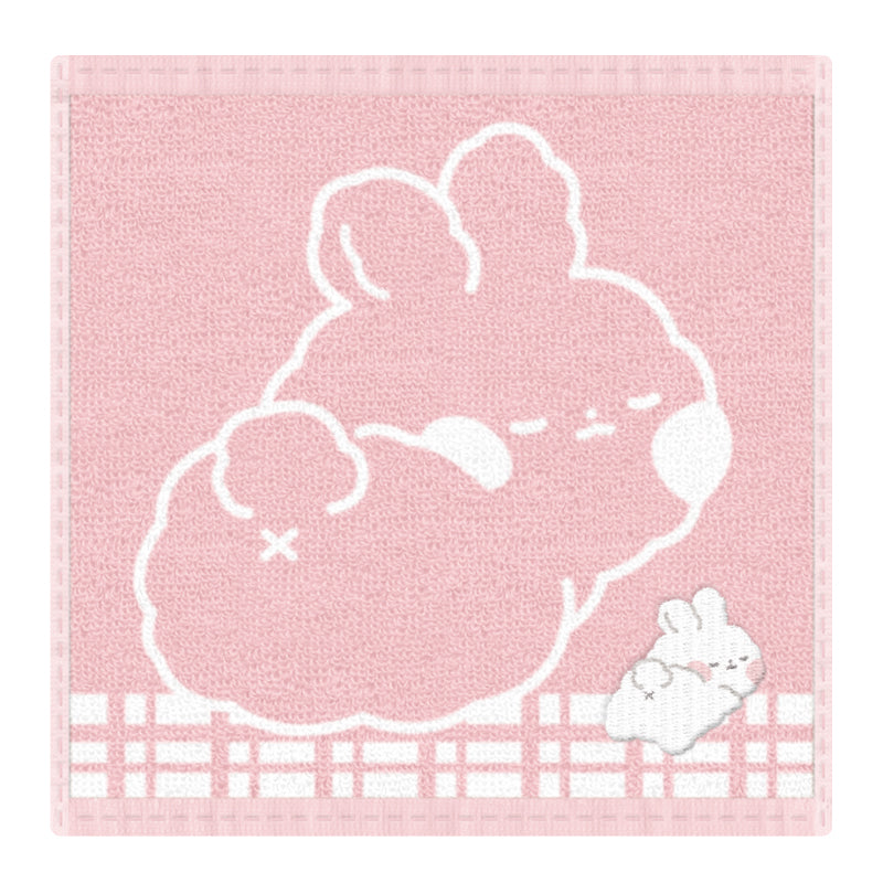 Handkerchief Towel (Mini/Jacquard/Fluffy Butt/Rabbit/20x20cm/Kamio Japan/SMCol(s): Pink)