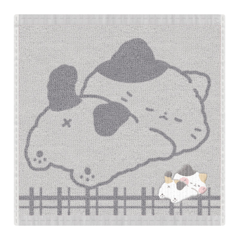 Handkerchief Towel (Mini/Jacquard/Fluffy Butt/Cat/20x20cm/Kamio Japan/SMCol(s): Grey)