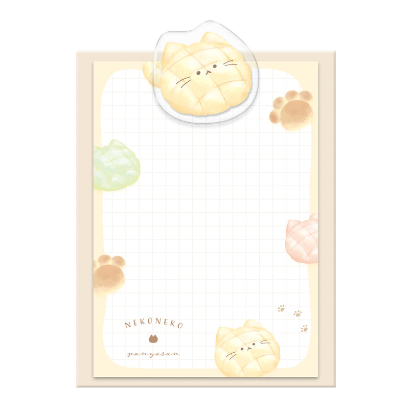 Memo Pad (With Clipboard/Removable Clip/Cat Bakery/1.2x9.7x14cm (50 Sheets/Feuilles)/Kamio Japan/SMCol(s): Beige)