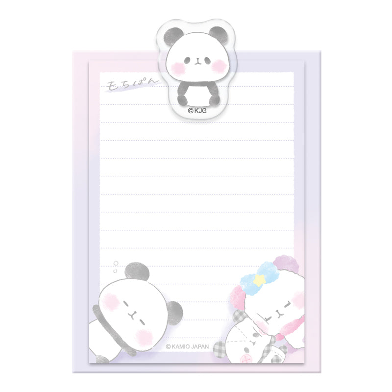 Memo Pad (With Clipboard/Removable Clip/Mochi Panda/1.2x9.7x14cm (50 Sheets/Feuilles)/Kamio Japan/SMCol(s): Purple)