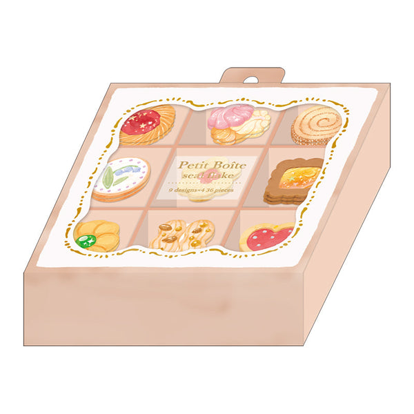 Sticker Flakes (With 9-Compartment Case/Cookie/Case: H2.2xW8.9xD8.9cm, Sticker: Max 3x3cm/36pcs/Kamio Japan/PETIT BOITE/SMCol(s): Beige)