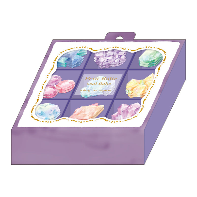 Sticker Flakes (With 9-Compartment Case/Kohakuto Candy/Case: H2.2xW8.9xD8.9cm, Sticker: Max 3x3cm/36pcs/Kamio Japan/PETIT BOITE/SMCol(s): Purple)