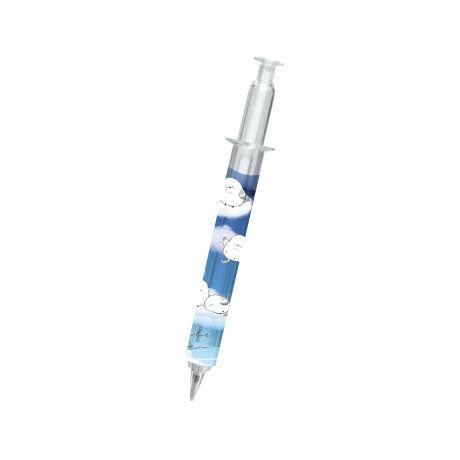 Mechanical Pencil (0.5mm/Syringe-Shaped/Long-Tailed Tit/12.2cm/Ø1.2cm/Kamio Japan/SMCol(s): Blue)