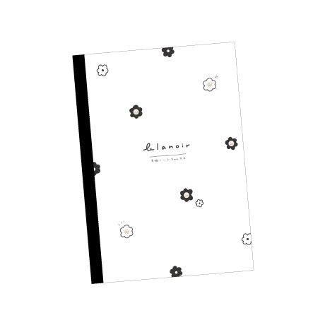 Graph Ruled Notebook (5mm Grid/Flowers/B5/17.9x25.2cm (30 Sheets/Feuilles)/Kamio Japan/blanoir/SMCol(s): White,Black)