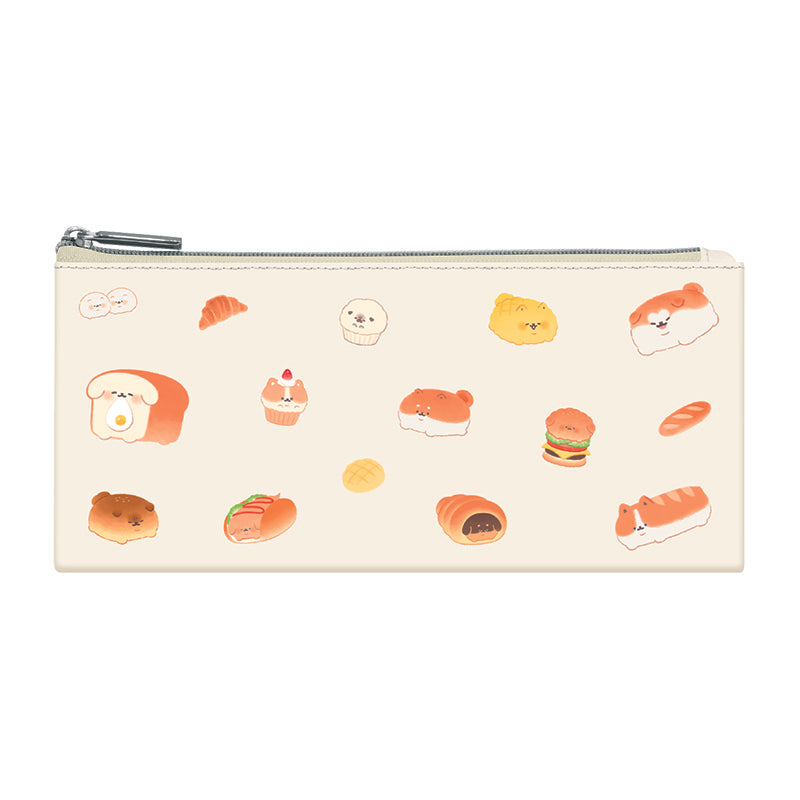 Pencil Case (Flat/Bread Dogs/0.1x20x9cm/Kamio Japan/SMCol(s): Ivory)