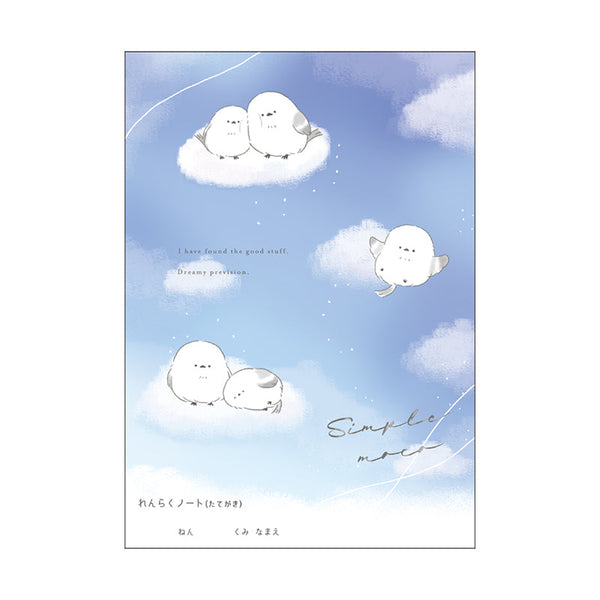 Ruled Notebook (Vertical Lines/Long-Tailed Tit/A5/14.8x21cm (28 Sheets/Feuilles)/Kamio Japan/SMCol(s): Blue)