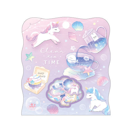 Sticker Flakes (Clear Tea Time/21pcs/Kamio Japan/SMCol(s): Pink)