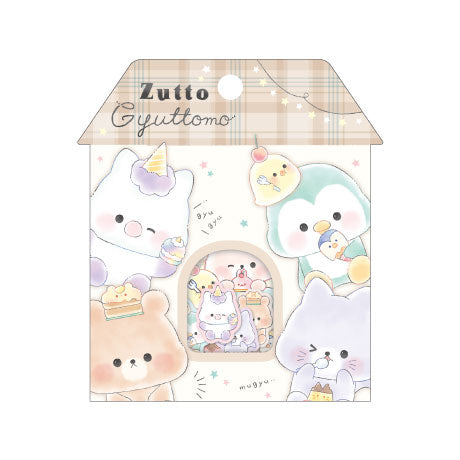 Sticker Flakes (Zutto Gyuttomo Animals/21pcs/Kamio Japan/SMCol(s): Beige)