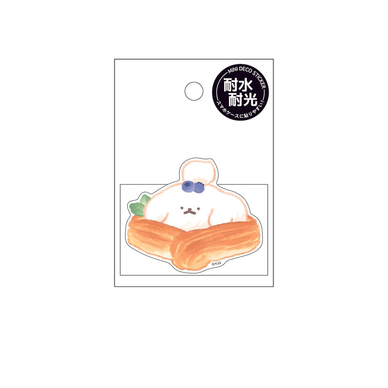 Sticker (Mini/Water & Light Resistant/Die-Cut/Bread Dogs/Favourite Bow/6.5x7.3cm/Kamio Japan/SMCol(s): White,Orange)