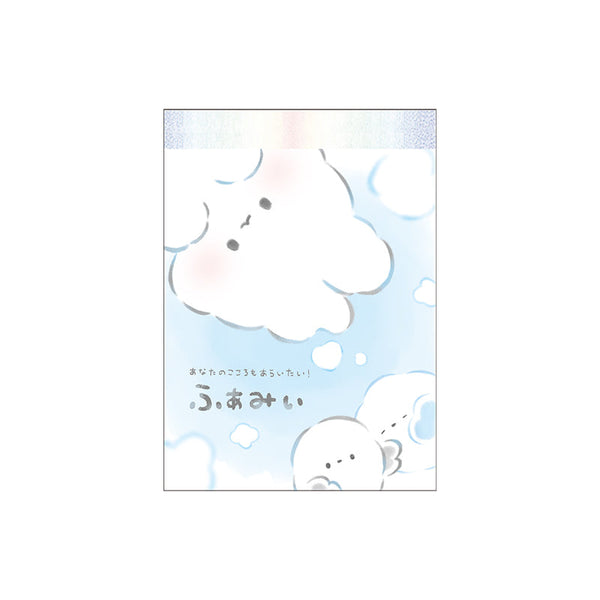 Memo Pad (Mini/2 Designs/Fuamii Animals/6.3x8.8cm (70 Sheets/Feuilles)/Kamio Japan/SMCol(s): Blue,White)