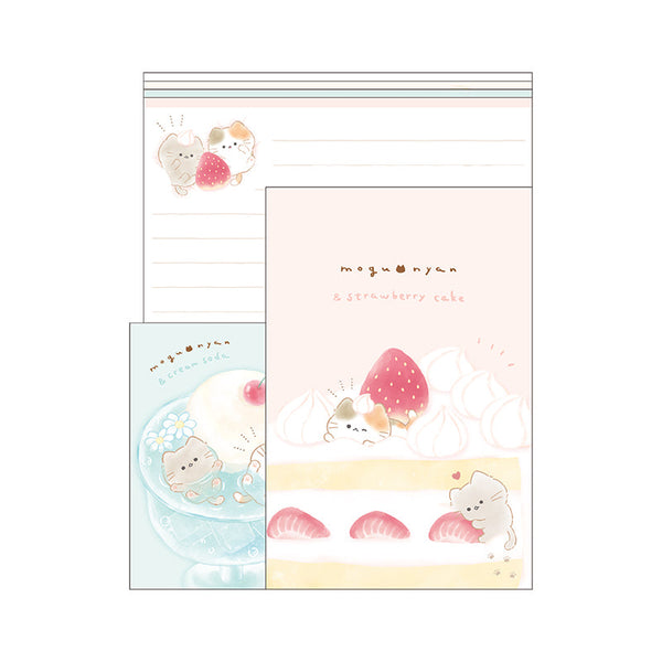 Letter Writing Sets (Chewing Cat/15.5x19cm (16 Sets/Ensembles)/Kamio Japan/So Many Letter/SMCol(s): Pink,Blue,White)