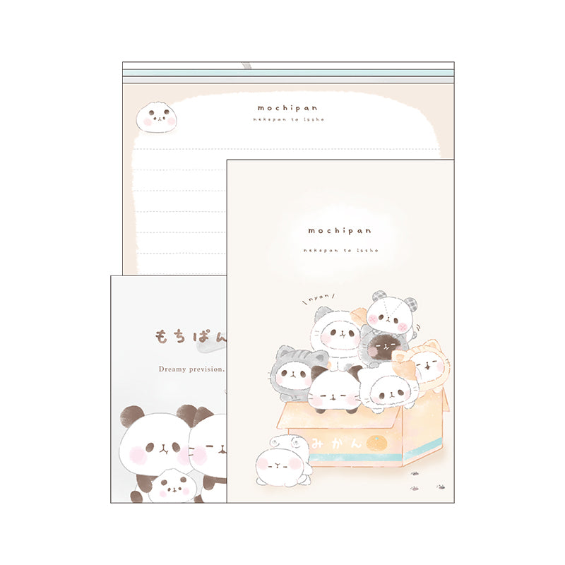 Letter Writing Sets (Mochi Panda/15.5x19cm (16 Sets/Ensembles)/Kamio Japan/So Many Letter/SMCol(s): White,Ivory)