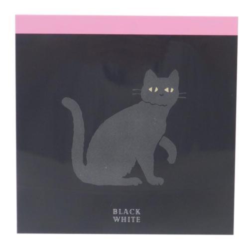 Green Flash Midnight Store Black White Memo Pad Square Black Cat