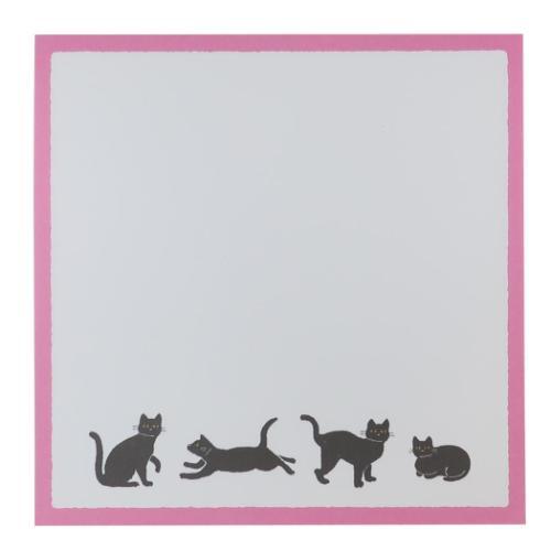 Green Flash Midnight Store Black White Memo Pad Square Black Cat