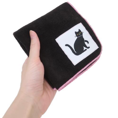 Green Flash Midnight Store Black White Handkerchief Towel Black Cat