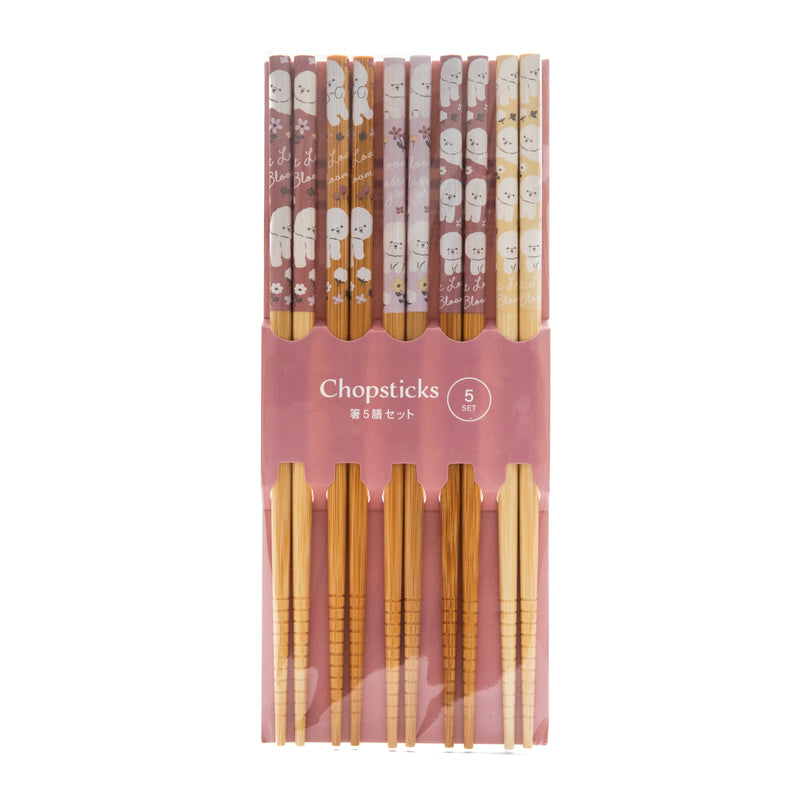 Chopsticks (Bamboo/Bichon Frise/22.5cm (5 Pairs/Paires)/SMCol(s): Beige)