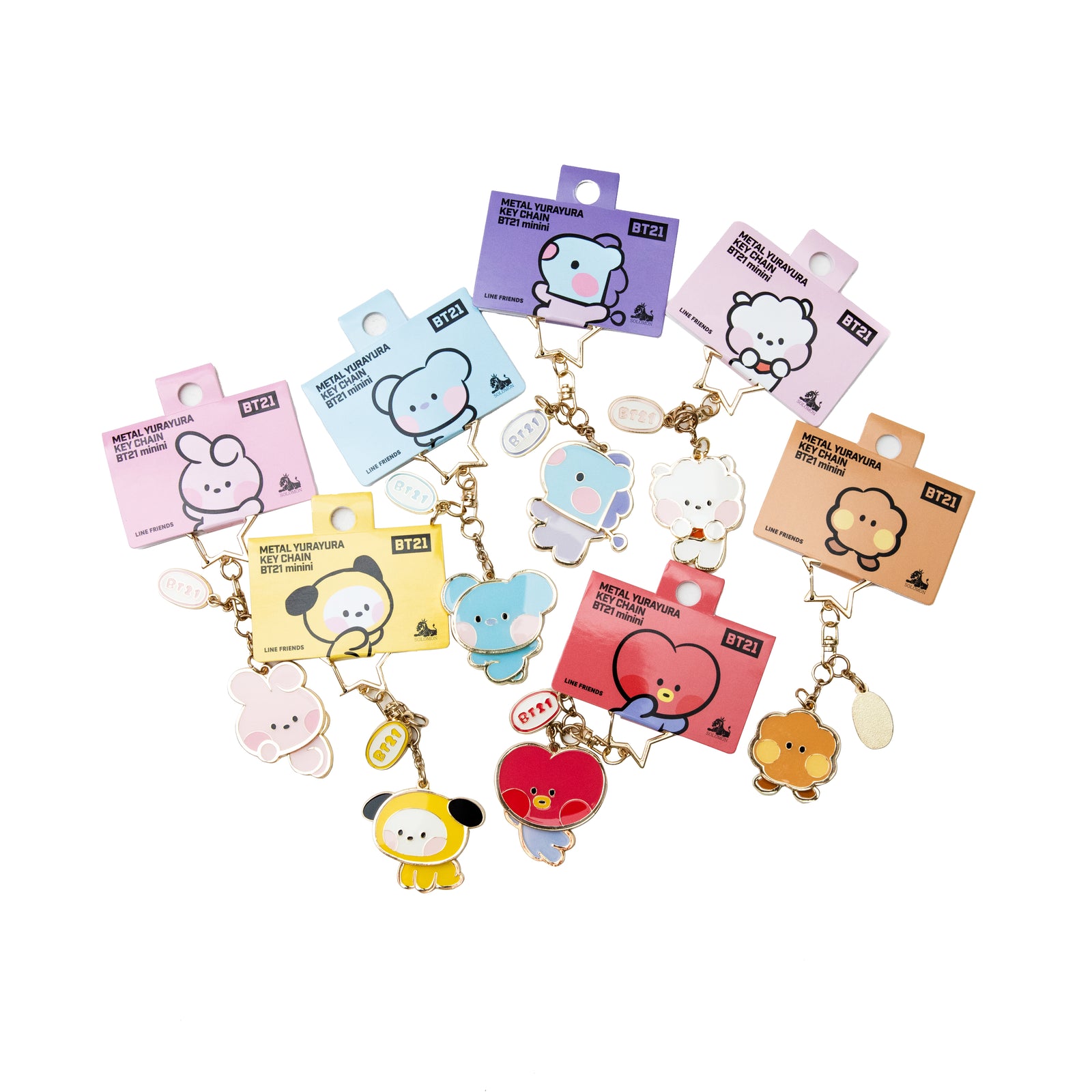 BT21 Minini Metal Yurayura Key Chain - RJ