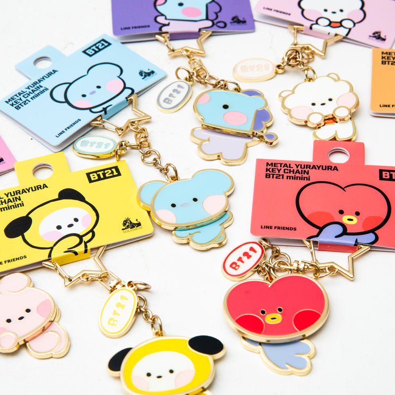 BT21 Minini Metal Yurayura Key Chain