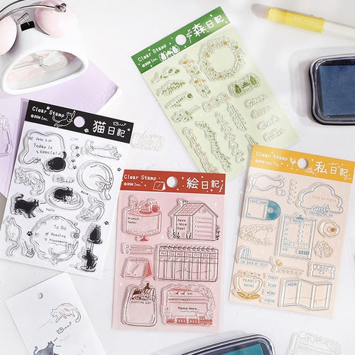 BGM 1 Sheet Personal Diary For Use with Acrylic Block Restickable Clear Stamps