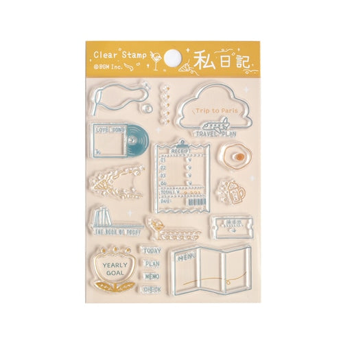 BGM 1 Sheet Personal Diary For Use with Acrylic Block Restickable Clear Stamps