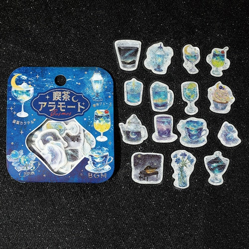 BGM Cafe A La Mode 45pcs Stardust of the Deep Sea Gold Foil 15 Designs Masking Tape Material Sticker Flakes